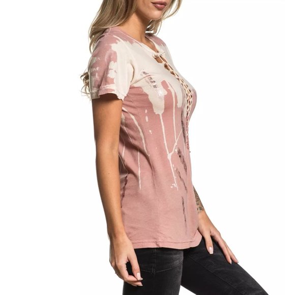 AFFLICTION Women's T-Shirt S/S STANDARD SUPPLY Tee - Picture 7 of 8